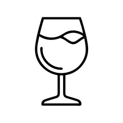 Download wine glass vector icon illustration for bar restaurant menu and drink concept in modern style 