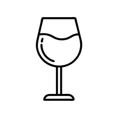 Wine glass vector icon illustration for wine tasting events and drinkware collections with elegant design 