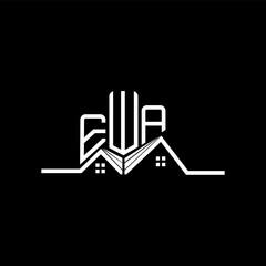 EWA Real State logo design, EWA simple and modern logo. EWA luxurious alphabet design