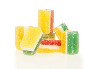 Colorful Sugar Jelly Candy White Background