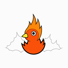 vector illustration of a fiery horse