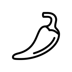 Fruits and vegetables related vector linear icon. Isolated icon chili pepper. Chili pepper outline icon. Online diet menu symbol. Quality design element.