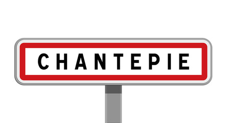 Panneau sur poteau central de Chantepie, Ille-et-Vilaine, Bretagne