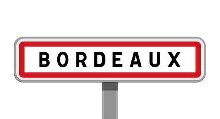 Panneau sur poteau central de Bordeaux, Gironde, Nouvelle-Aquitaine