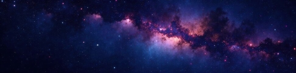 Dark vast space with stars and galaxies in the background, dark matter, space