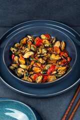 Fresh cooked mussels.