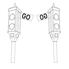 Nice and attractive traffic light vector. Smooth design and touch of minimalist geometric elements, creating a dynamic and professional look.