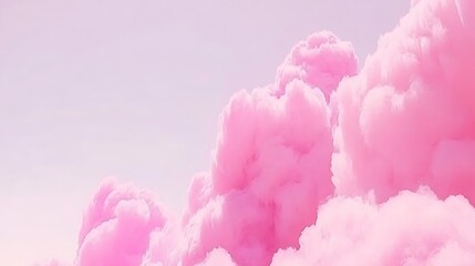 Fototapeta premium Pastel Pink Cloudscape, Dreamy Sky, Whimsical Atmosphere, Perfect for Backgrounds