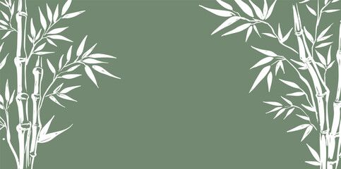 Bamboo tree frame, Hand drawn style.	
