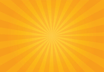 Simple orange sun burst or sunshine background illustration suitable for promo or sale