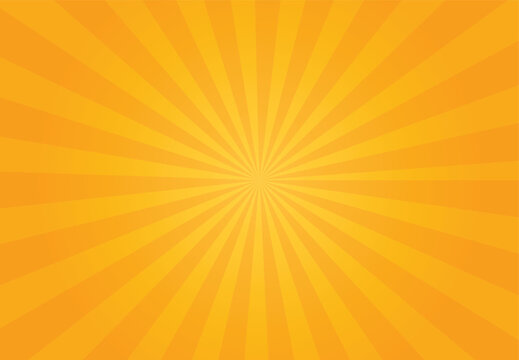 Simple orange sun burst or sunshine background illustration suitable for promo or sale