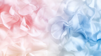 Fototapeta premium Soft pink and blue flower petals blend harmoniously, creating serene and dreamy atmosphere. delicate textures evoke sense of calm and beauty