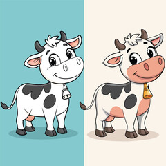 Cute Cow Coloring Page – Hand Drawn Line Art of Adorable Cows for Kids and Adults, Perfect for Stress Relief, Creative Fun, Relaxation, and Ideal for Animal Lovers and Coloring Enthusiasts