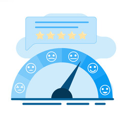 Net Promoter Score NPS. Concept of Measuring customer assessment and predicting business growth. EPS 4