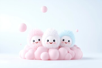 Fluffy cloud creatures