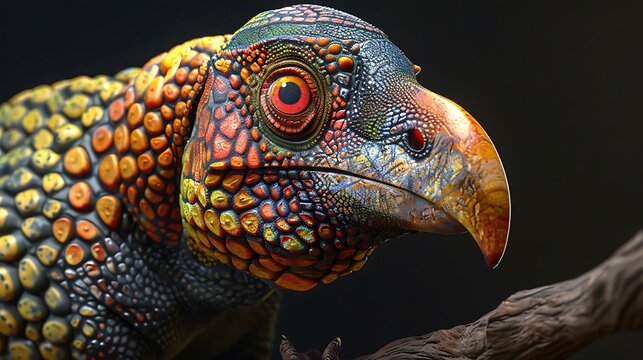 3D model of a multi-colored poicephalus