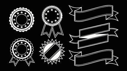 Award Winning Badges and Ribbons A Collection of Blank Design Elements
