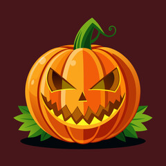 Naklejka premium Carved Pumpkin Vector - Halloween Printable Graphic Design File