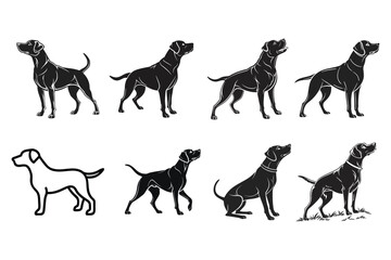 Dog silhouettes collection