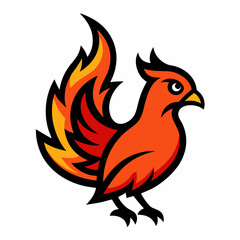 vector illustration of a burning bird