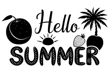hello summer  concept vector illustration design