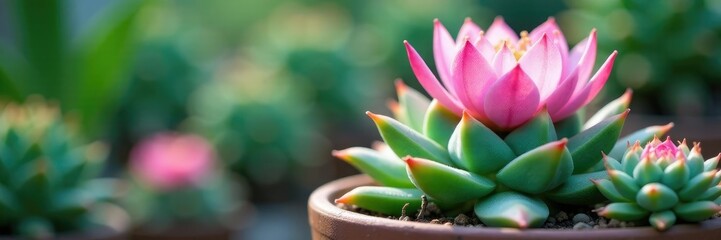 Light green and purple Cereus columnaris cactus in a shallow depth field, cactus, cereus, purple