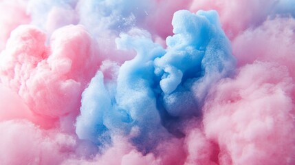 Fototapeta premium Delicate blend of pastel hues, cotton candy dreams in blue and pink