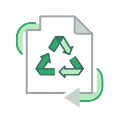 Obraz premium Recycle arrows on document icon for reuse
