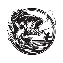 Fishing Adventure – Dynamic Angler and Giant Catch in Action