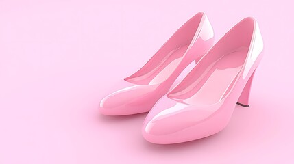 Pink high heels on pink background for fashion use
