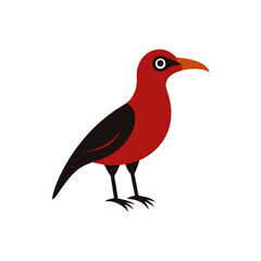 Obraz premium vector illustration of a red bird