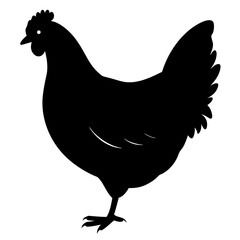 Chicken Vector Silhouette | Farm Animal, Rooster, Hen Clipart	