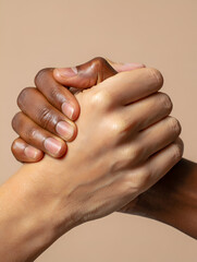 Multiracial handshake