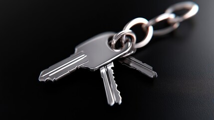 Metal keys on a chain