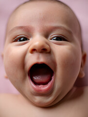  Baby laughing into camera