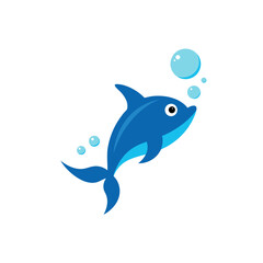 Obraz premium vector illustration of a cartoon shark