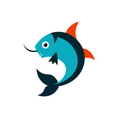 Obraz premium vector illustration of a cartoon fish