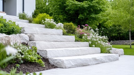 Modern Stone Steps and Garden