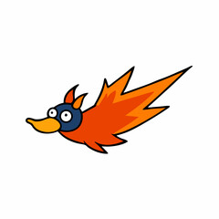 vector illustration of an orange bird