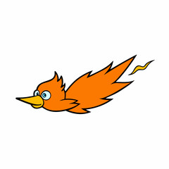 vector illustration of an orange bird