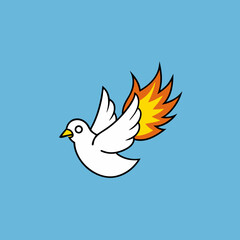 Obraz premium dove of peace on blue background