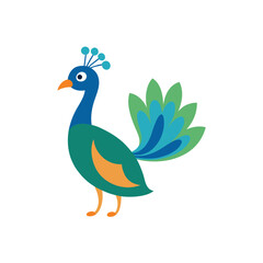 Obraz premium vector illustration of a peacock