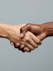 Multiracial handshake