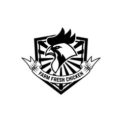 Chicken meat labels. Farm fresh poultry meat. Design elements for logo, label, emblem, sign, brand mark. Vector illustration.