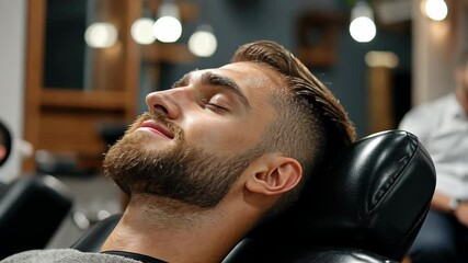 Relaxing haircut experience in a modern barber shop during the afternoon on a weekend