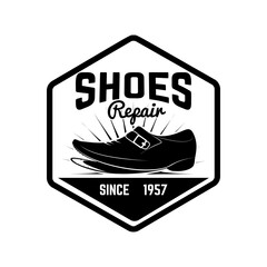 Shoes repair labels. design elements for logo, label, emblem, sign. Vector illustration.