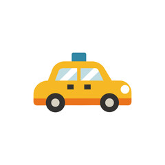 yellow taxi car isolated