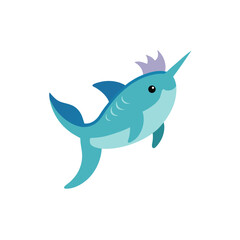 Obraz premium blue fish cartoon