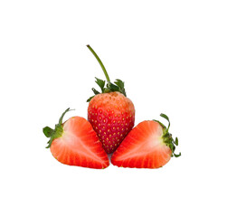 Strawberry isolated on transparen png. Clipping Path