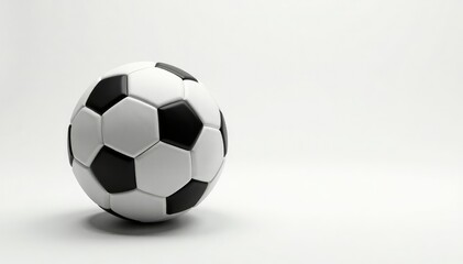 Fototapeta premium Brand new pristine white football on white backdrop, sport, new